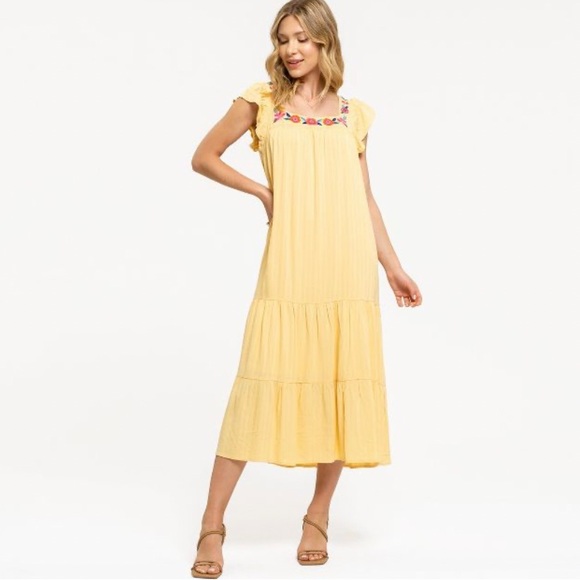 Floral embroidered midi dress - Picture 1 of 10